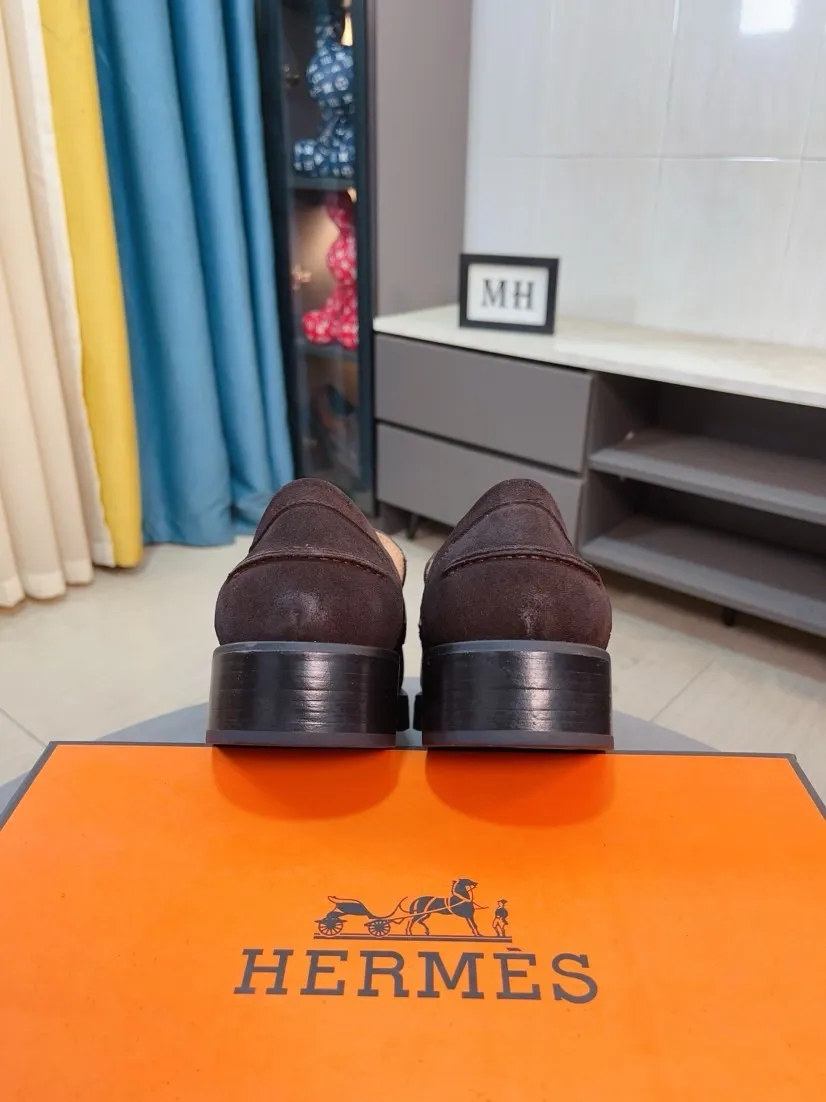 Men's shoes 💰458🌹🌹Niuli "HERMES" Hermès business leather shoes, original factory configuration, original imported frosted cowhide upper + luxury hardware logo + fully imported original customized cowhide lining, sole: rubber wear-resistant outsole, difficult craftsmanship, original factory follow-up goods, 🔍🔍high quality code number: 38-44 45 can be customized